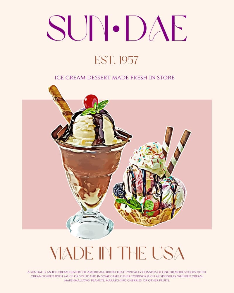 Sweet Sundae Treats by Nazma Khokhar — canvas wall art