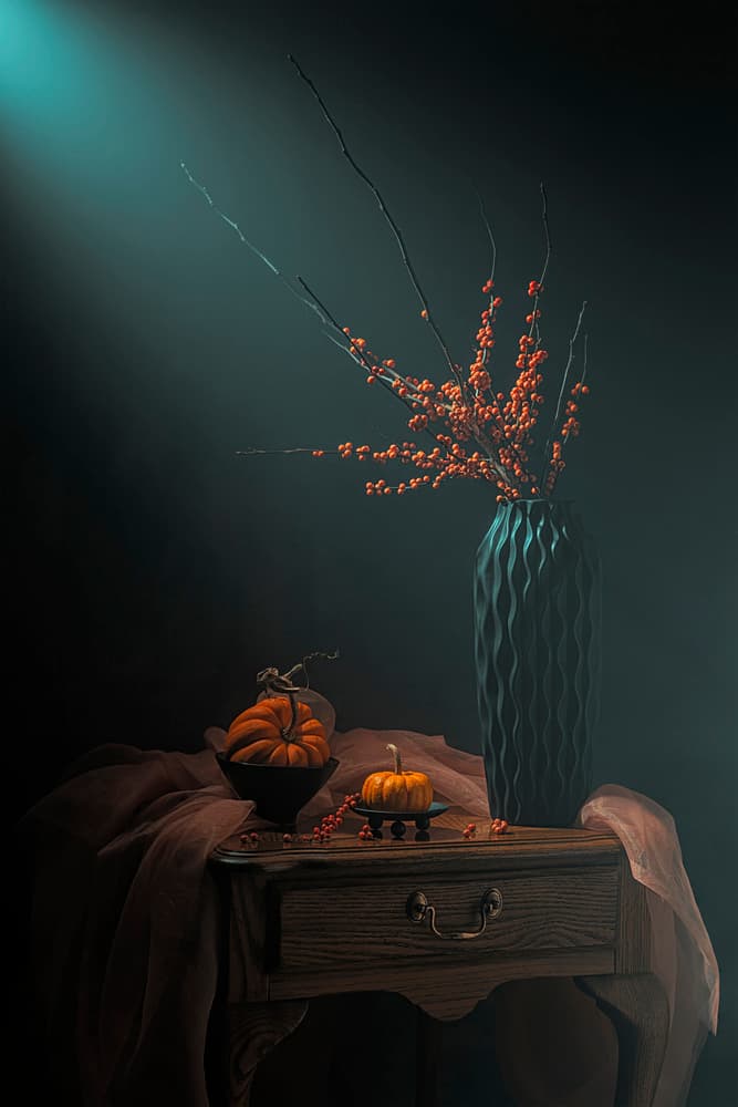 Moody Autumn Still Life by Lydia Jacobs — canvas wall art