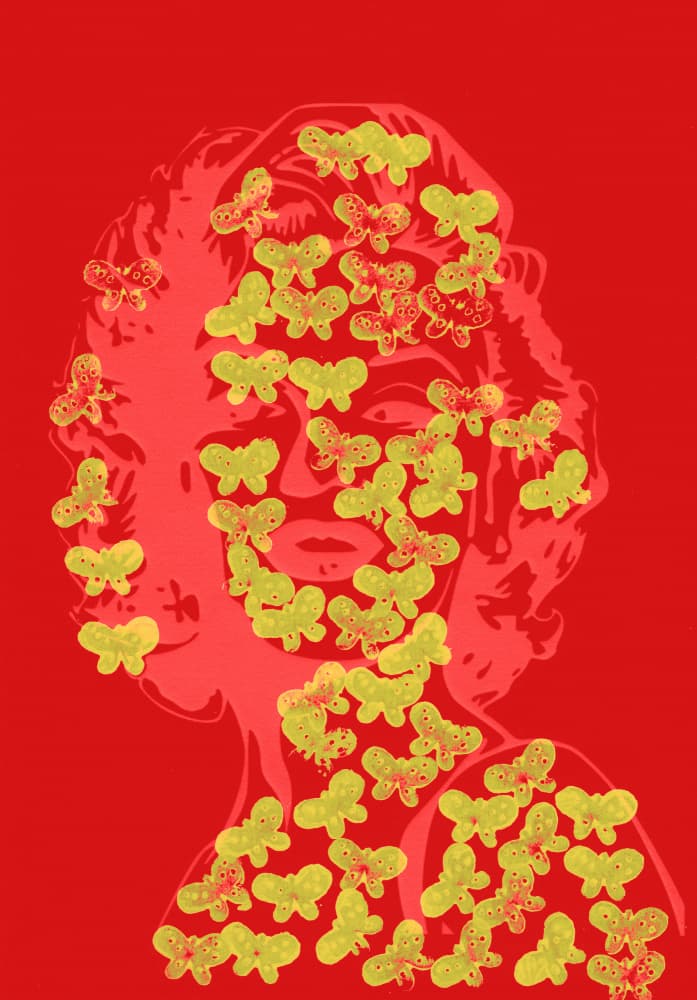 Pop Art Marilyn Butterflies by Santhosh ch — canvas wall art