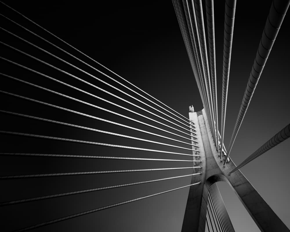 Modern Bridge Geometry by Hugo Borges — canvas wall art