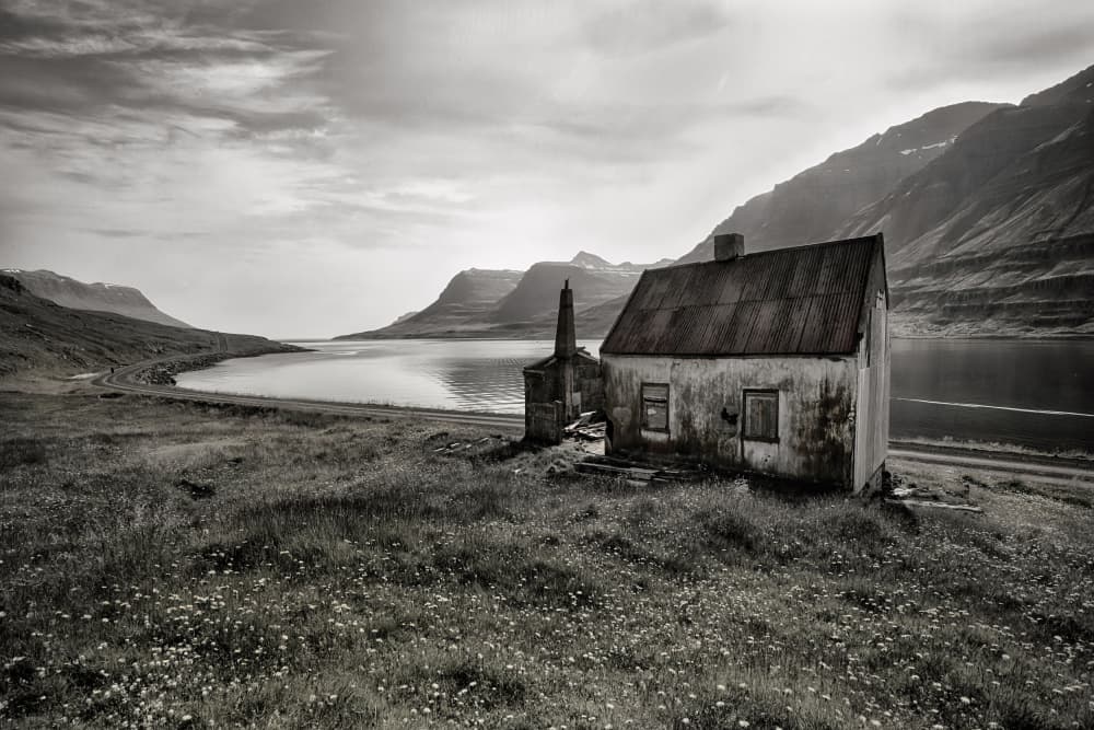 Lonely Fjord Cabin by Þorsteinn H. Ingibergsson — canvas wall art