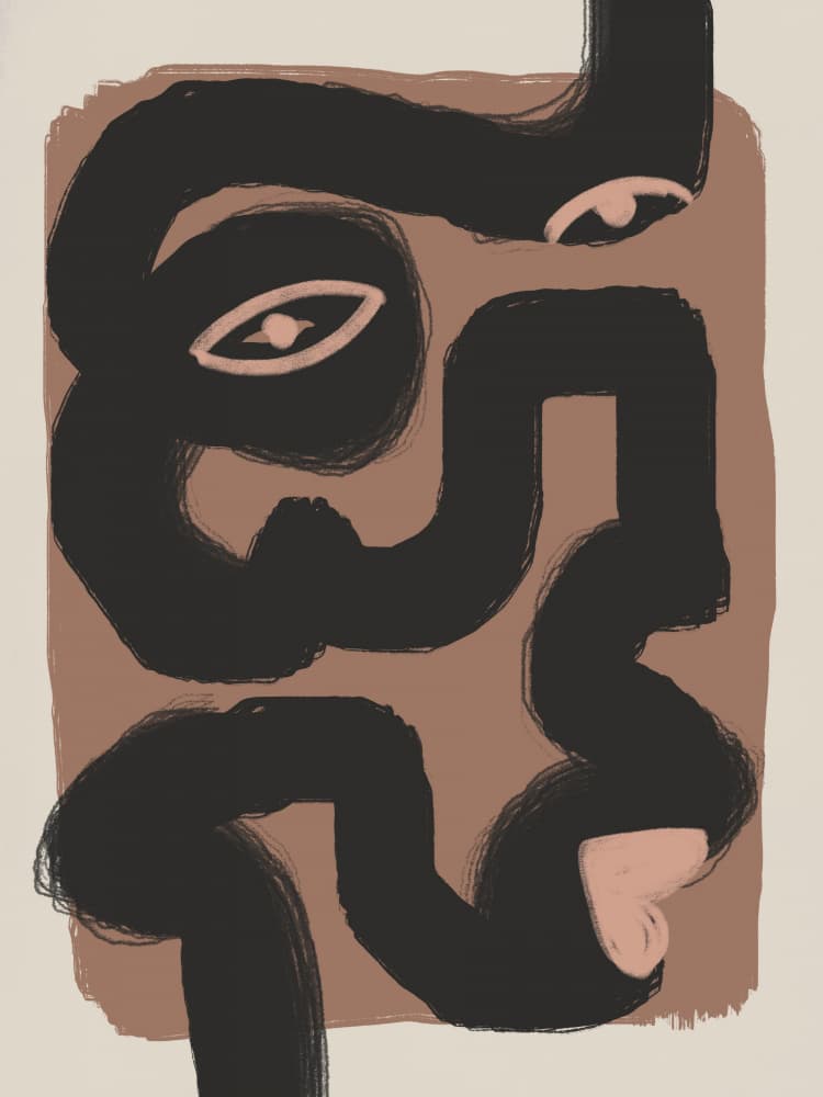 Minimalist Abstract Face by Little Dean — canvas wall art