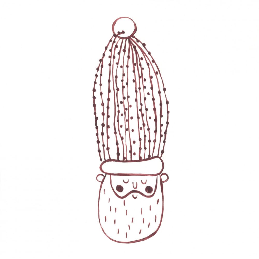 Christmas Cactus Santa by Christina Heitmann — canvas wall art