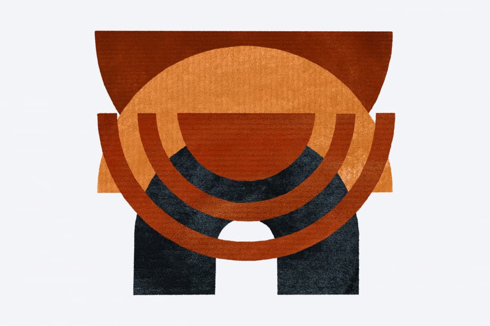 Warm Geometric Arches by Iuliana Corbu — canvas wall art