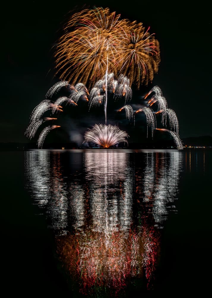 Golden Firework Reflection by Hidenori Sono — canvas wall art