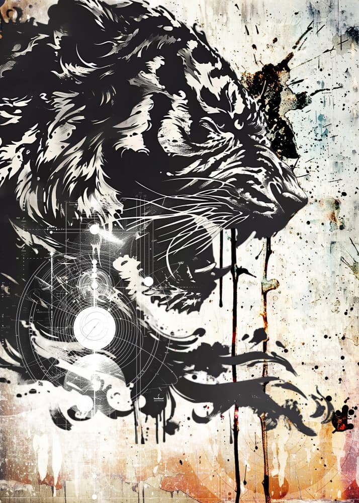Abstract Tiger Roar by Rafal Kulik — canvas wall art