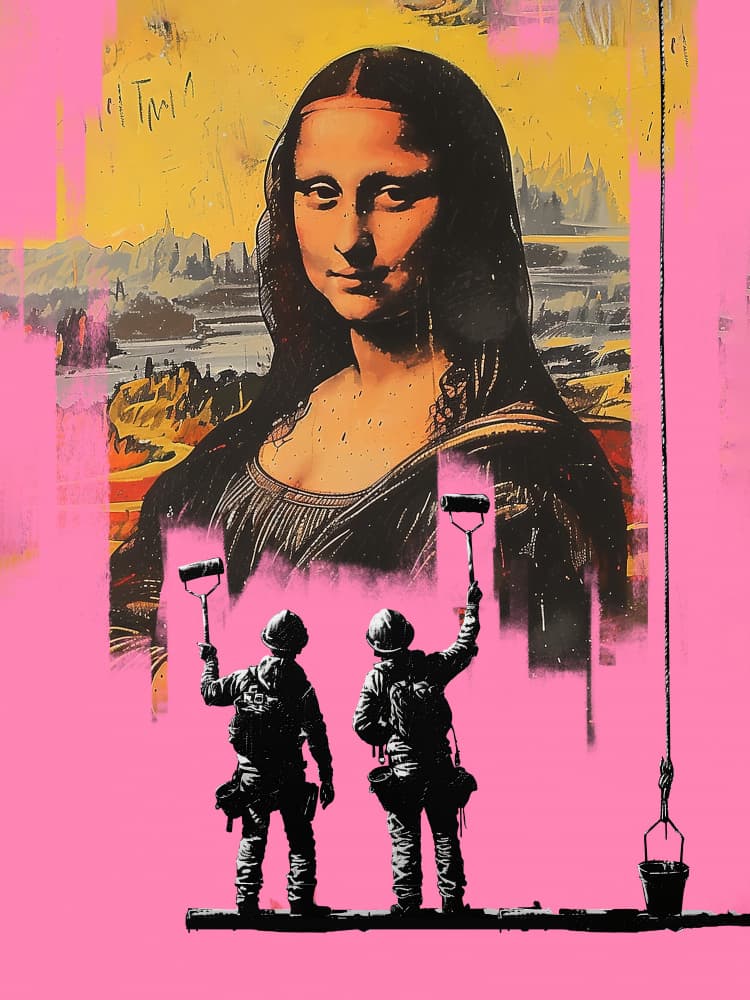 Pink Monalisa by Dikhotomy — canvas wall art