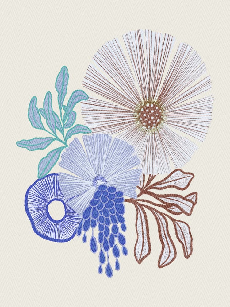 Organic Stitched Botanicals by Nikita Jariwala — canvas wall art