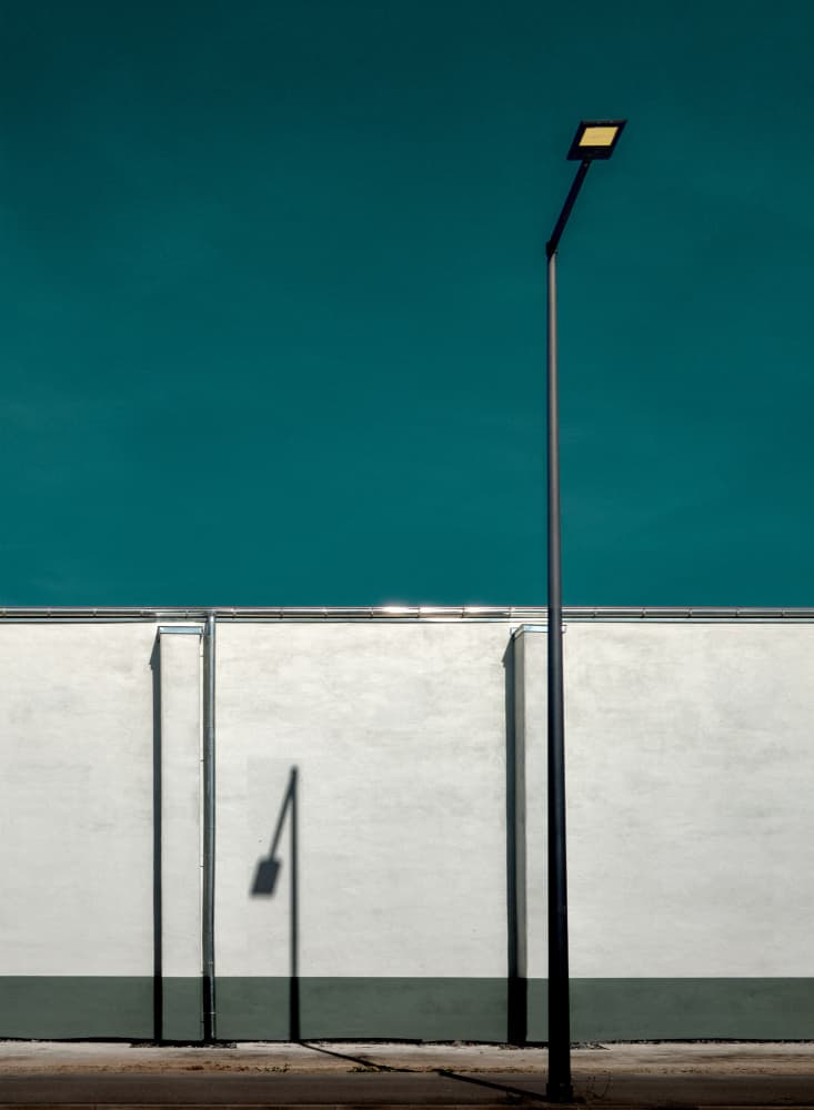 Teal Sky Street Lamp by Stephan Rückert — canvas wall art