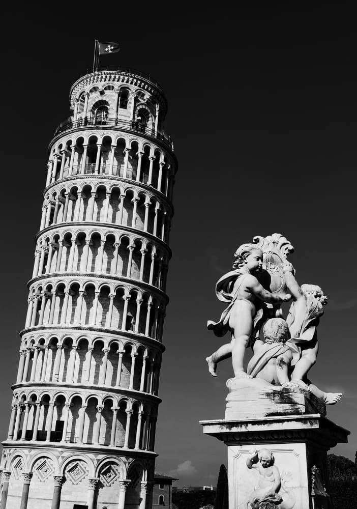 Leaning Tower Pisa Statue by Sonya Liu — canvas wall art