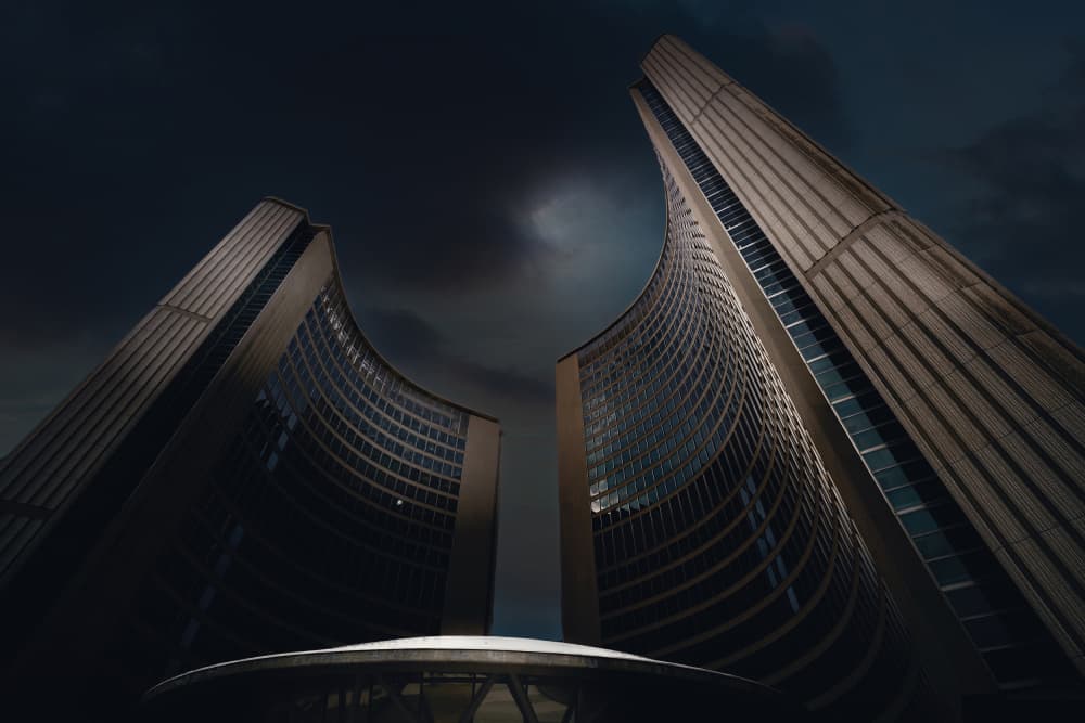 Curved City Towers by Tommaseo Gregorio — canvas wall art