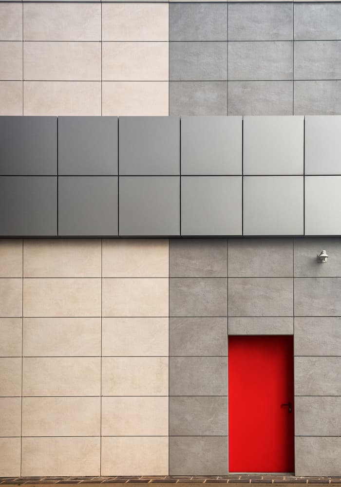 Modern Facade Red Door by  Leonard Cocks — canvas wall art