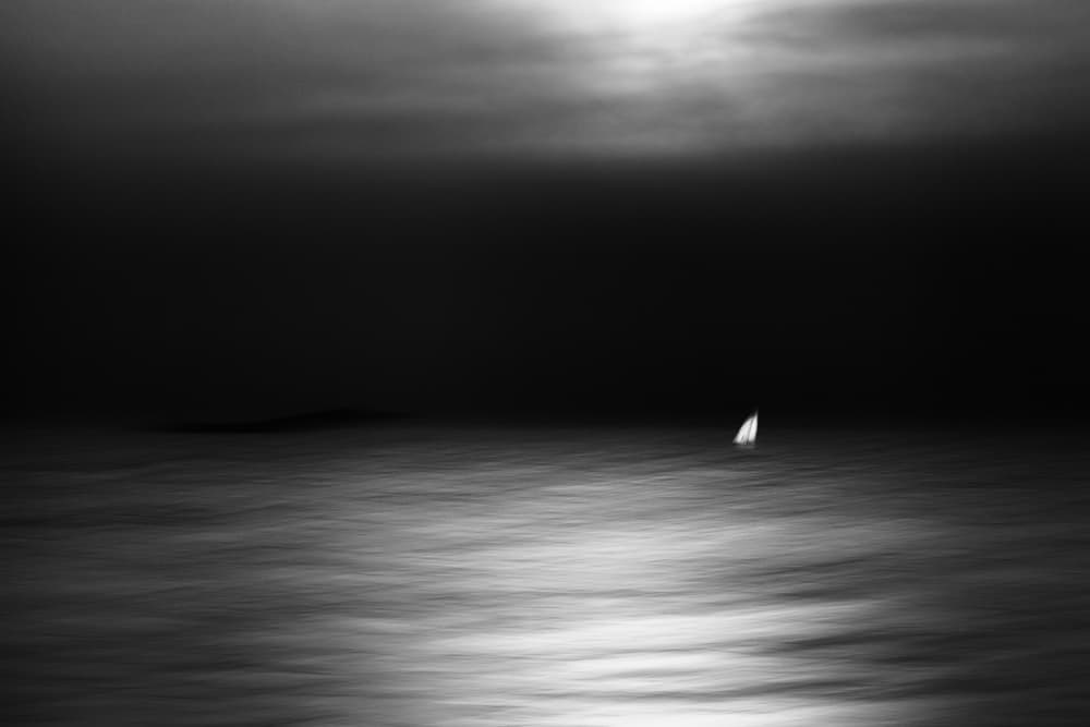 Moonlit Ocean Sailboat by Gustav Davidsson — canvas wall art