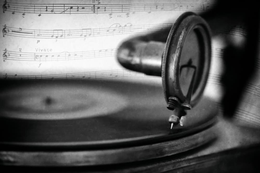 Vintage Music Notes by Roswitha Schleicher-Schwarz — canvas wall art