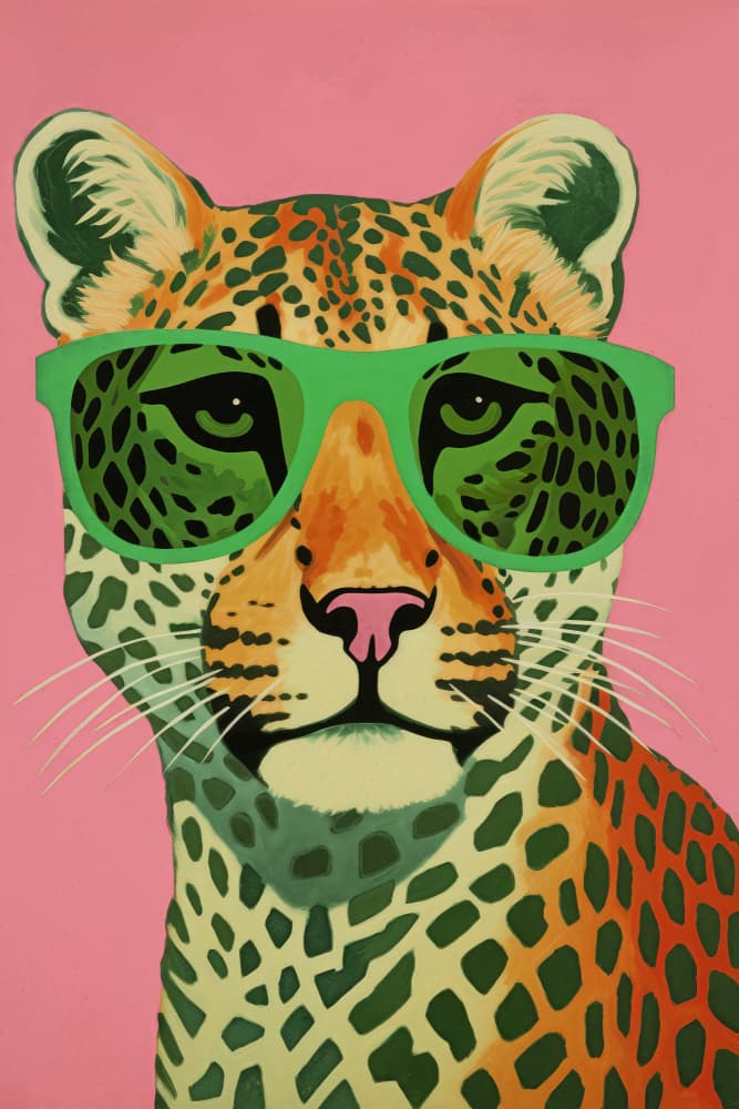 Cool Cat Portrait by Treechild — canvas wall art
