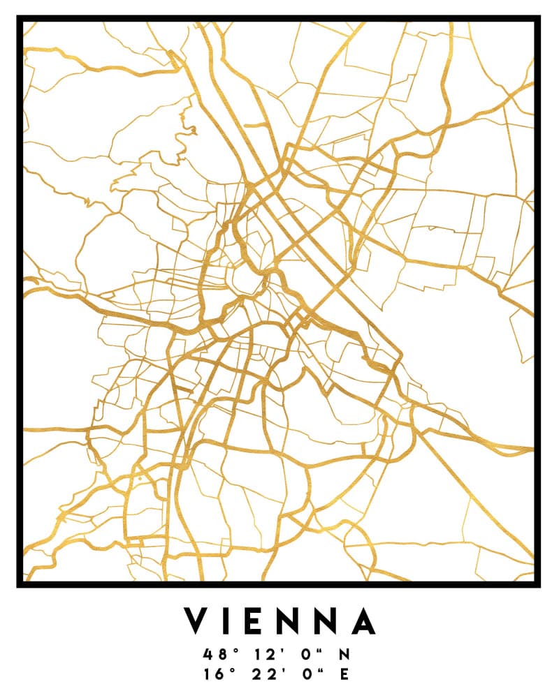 Vienna's Golden Streets by Emiliano Deificus — canvas wall art