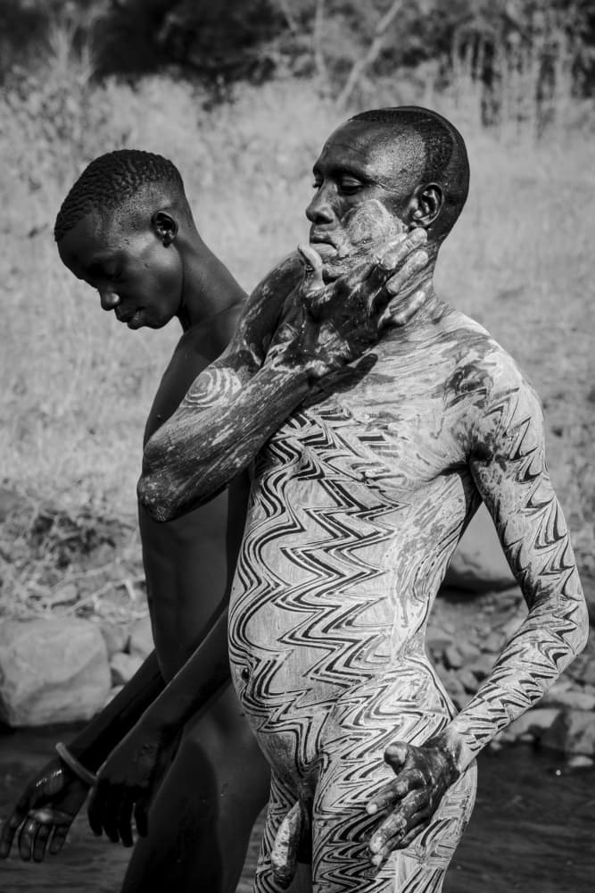 African Body Paint Patterns by Elena Molina — canvas wall art