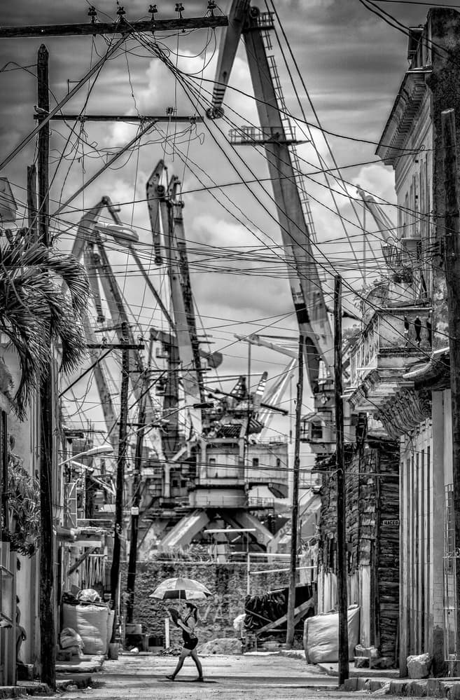 City Street Cranes by Andy Bauer — canvas wall art