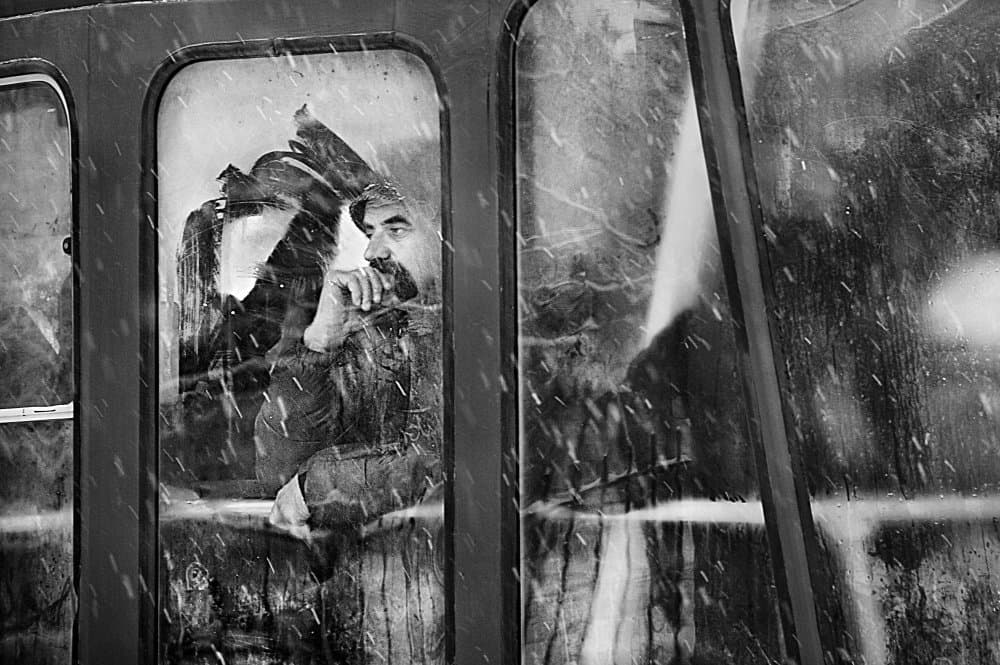 Man in Winter Rain by Nicoleta Gabor — canvas wall art