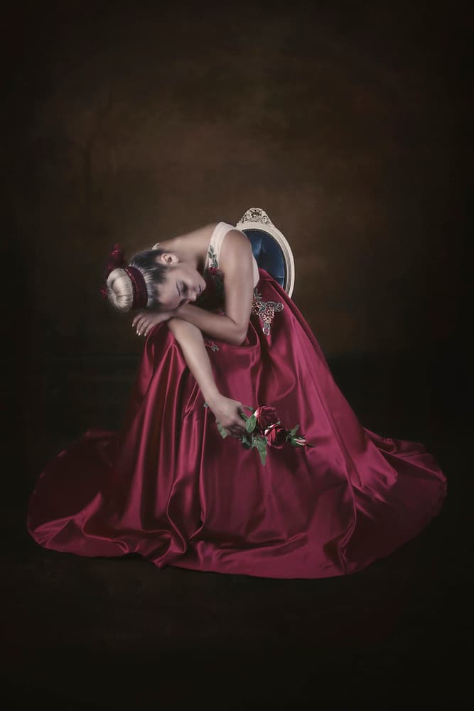 Sorrowful Red Roses by Carola Kayen-Mouthaan — canvas wall art
