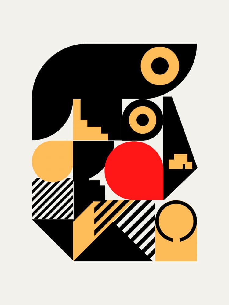 Modern Geometric Portrait by Little Dean — canvas wall art