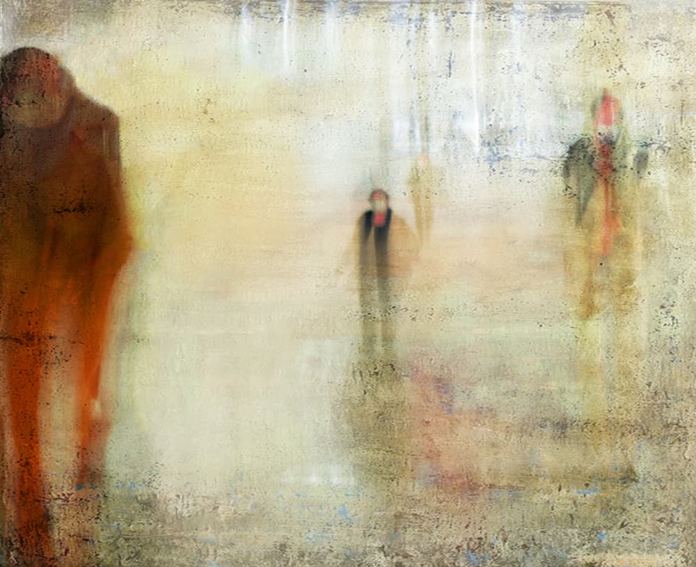 Blurred Figures Walking by Rudi Jacobs — canvas wall art