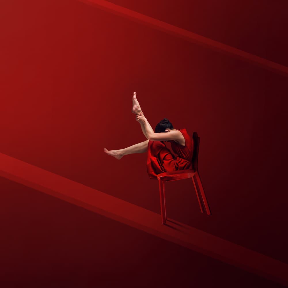 Red Dancer Pose by hardibudi — canvas wall art