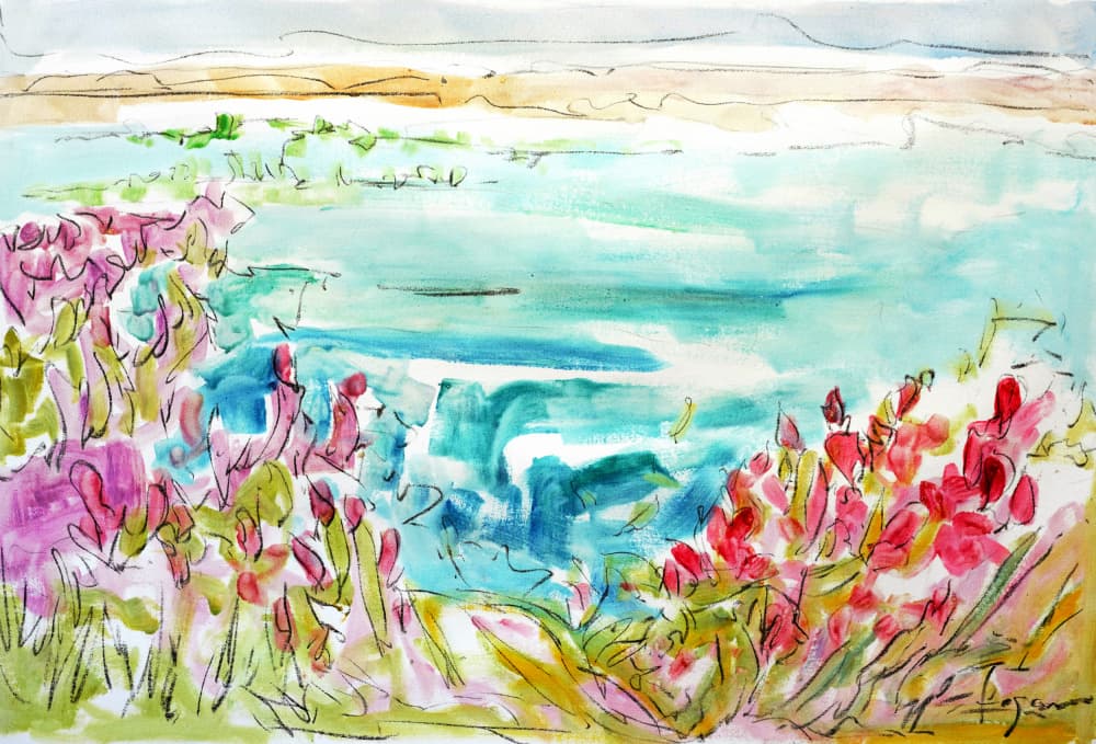 Vibrant Lakeside by Dorothy Fagan — canvas wall art