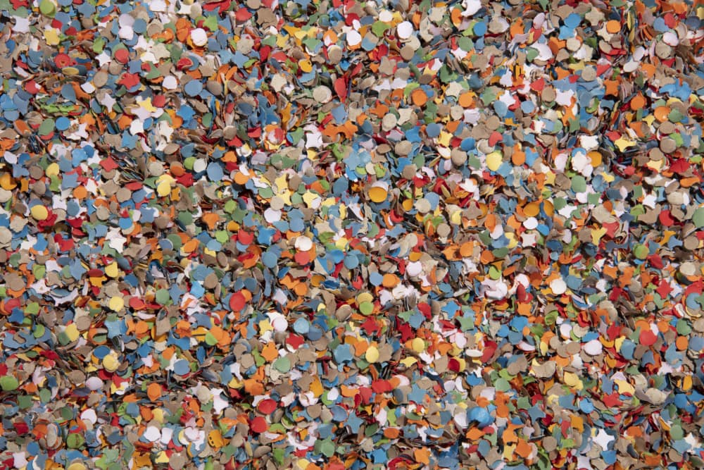 Vibrant Party Confetti by Julia Ramiro — canvas wall art