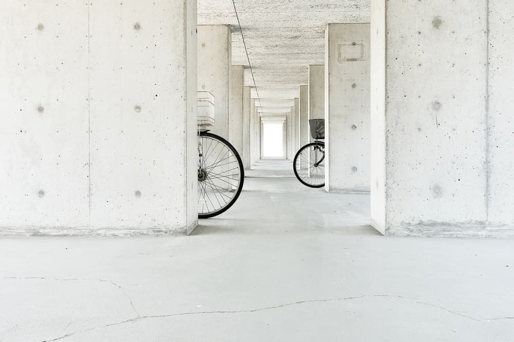 Concrete Hallway Bicycles by Keisuke Ikeda @ blackcoffee — canvas wall art