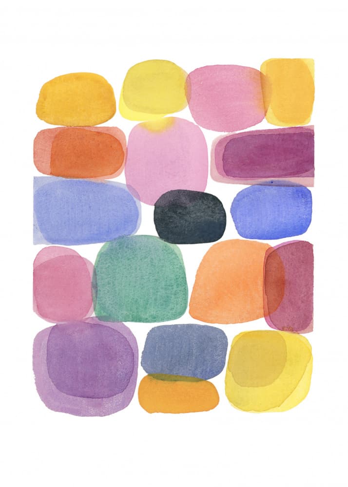 Vibrant Watercolor Shapes by Louise van Terheijden — canvas wall art