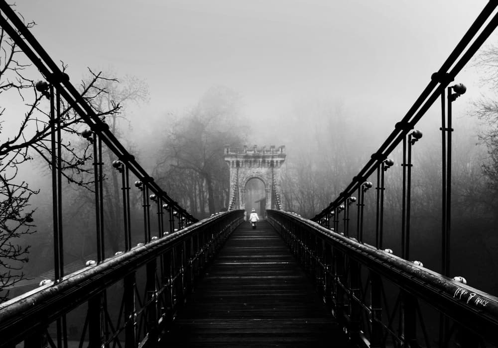 Mysterious Misty Bridge by Catalin Alexandru — canvas wall art