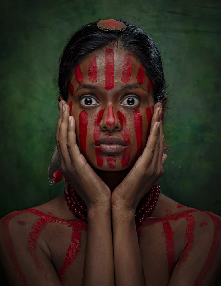 Intense Tribal Portrait by DEBASISH CHATTOPADHYAY — canvas wall art