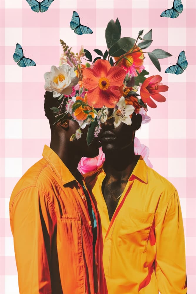 Two Men in Bloom by Sue Skellern — canvas wall art