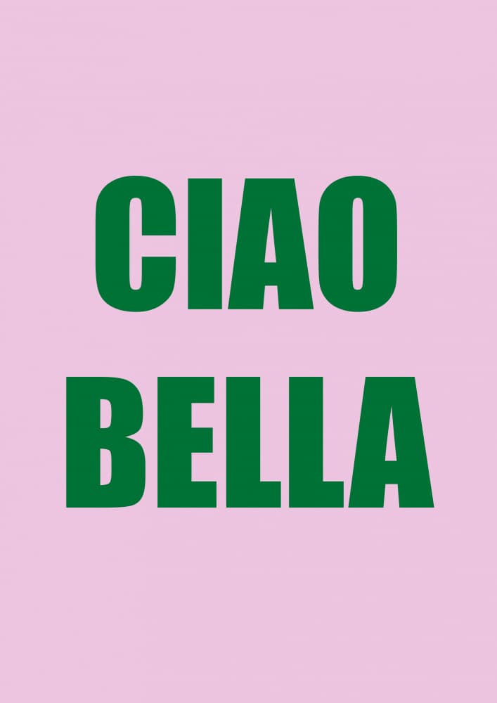Ciao Bella Green Pink by Talitha McQueen — canvas wall art