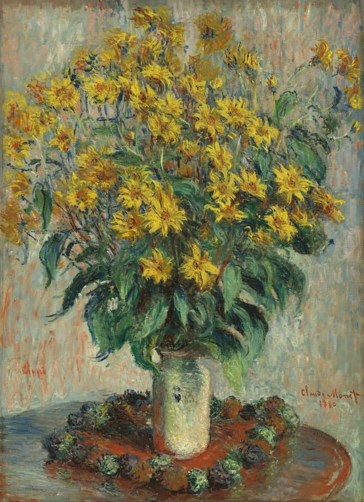 Jerusalem Artichoke Flowers by Cloud Monet — canvas wall art