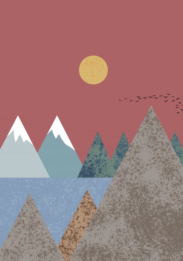 Minimalist Mountain Sunset by Pictufy Studio II — canvas wall art