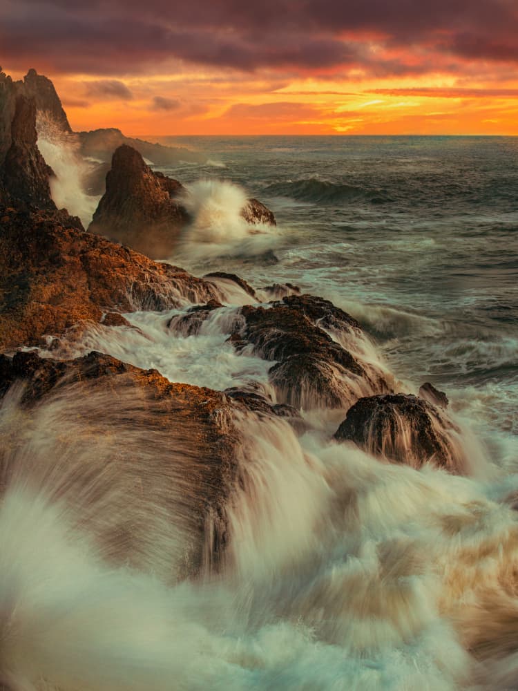 Dramatic Coastal Sunset by Wenjin Yu — canvas wall art