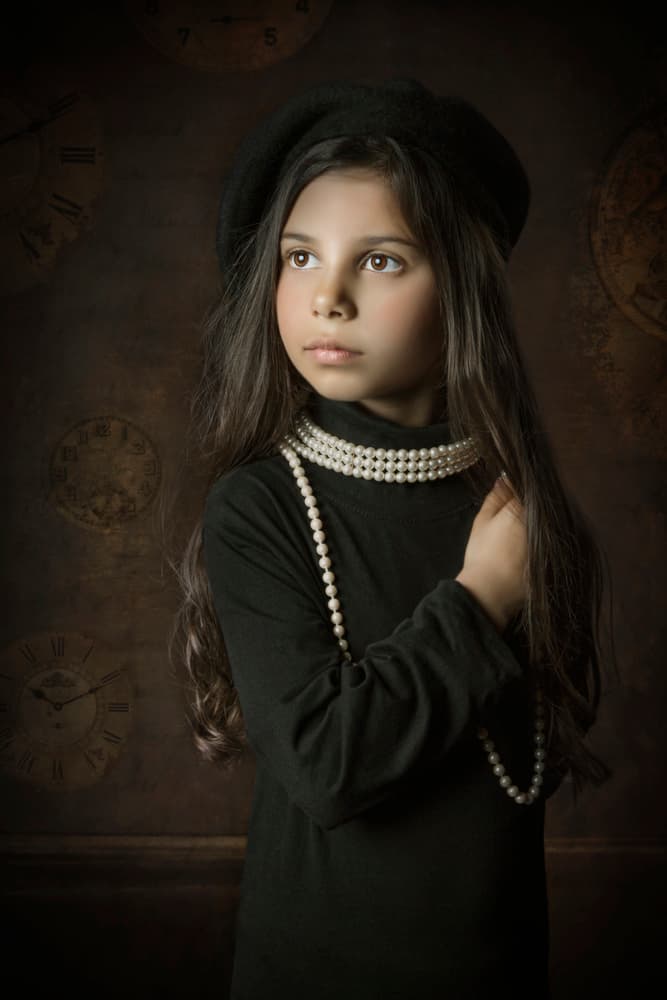 Timeless Girl With Pearls by Carola Kayen-Mouthaan — canvas wall art