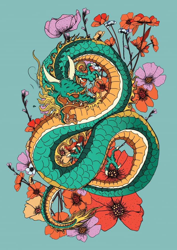 Eastern Dragon Bloom by Nicholas — canvas wall art