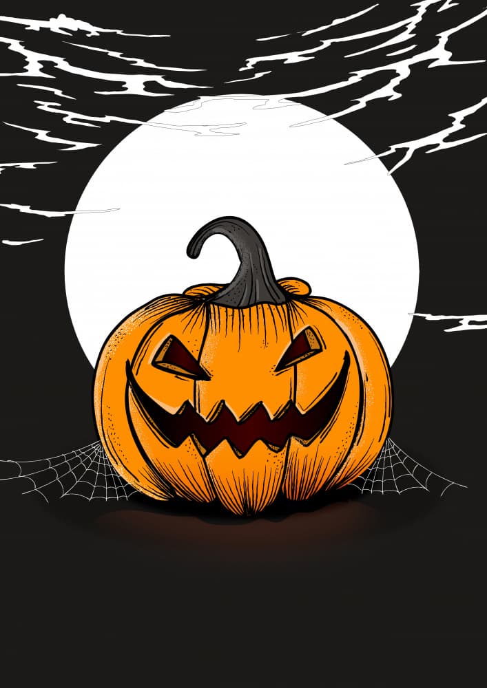 Spooky Halloween Pumpkin by Nicholas — canvas wall art