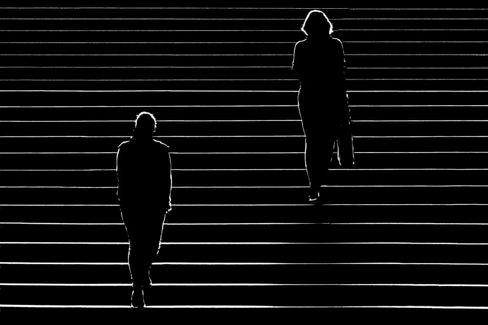 Silhouettes on Steps by Ulrike Leinemann — canvas wall art