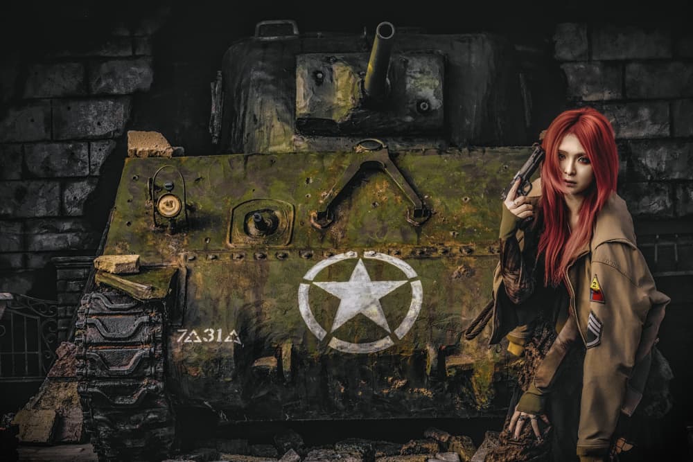 Warrior With Tank by KOIKI — canvas wall art