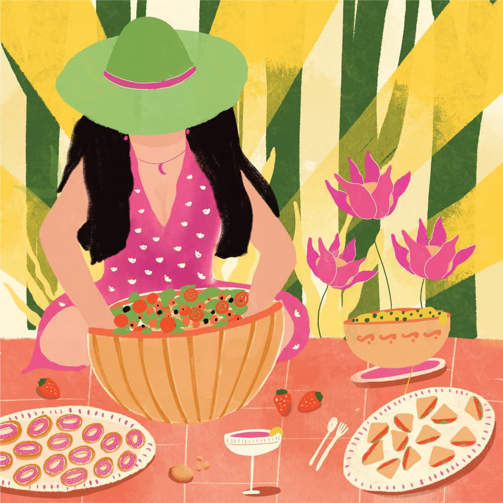 Preparing A Summer Feast by Shriya Bhattacharya — canvas wall art