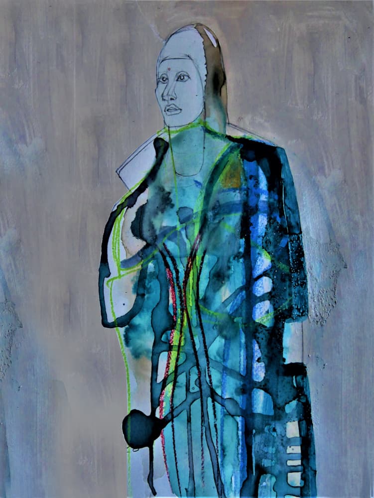 Abstract Female Portrait by Doris Schmitz — canvas wall art
