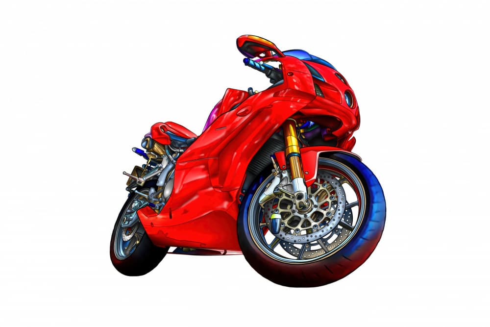 Powerful Red Sportbike by Rafal Kulik — canvas wall art