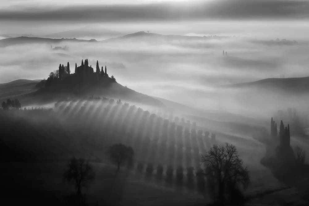 Misty Tuscan Landscape by Fabrizio Massetti — canvas wall art