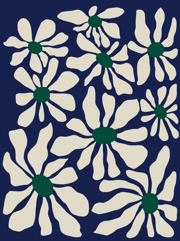 Abstract Daisy Garden by Miho Art Studio — canvas wall art
