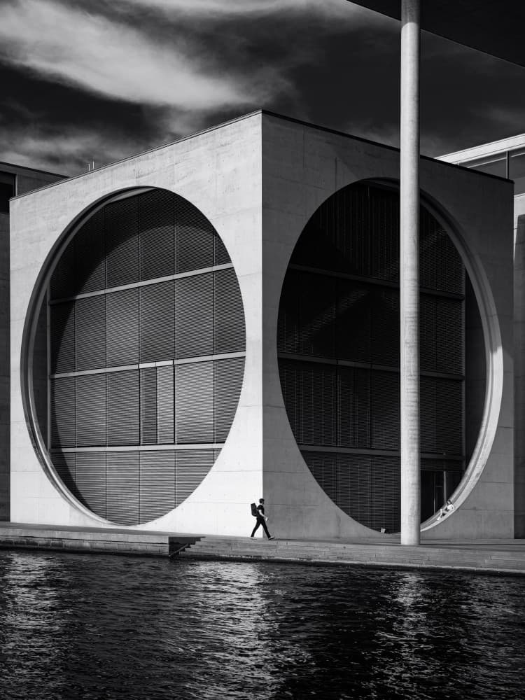 Modern Concrete Circles by Marco Tagliarino — canvas wall art