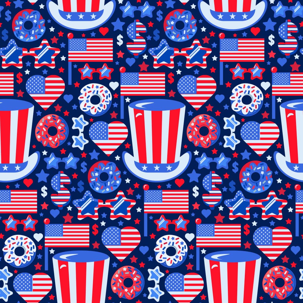 Patriotic Celebration Pattern by Marika Barsrsind — canvas wall art